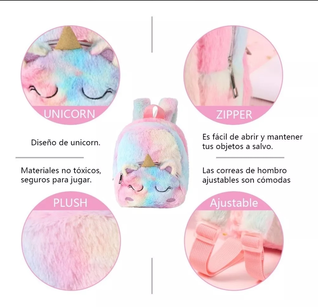 Mochilas Infantiles Unicornio Felpa Mochila Preescolar Niños