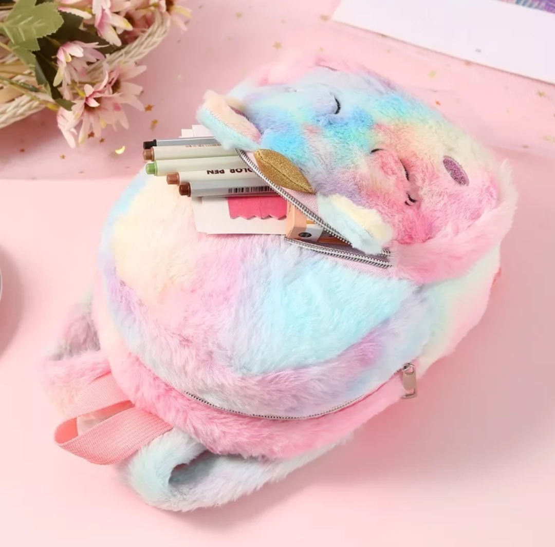 Mochilas Infantiles Unicornio Felpa Mochila Preescolar Niños.