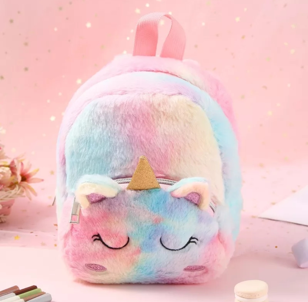 Mochilas Infantiles Unicornio Felpa Mochila Preescolar Niños.