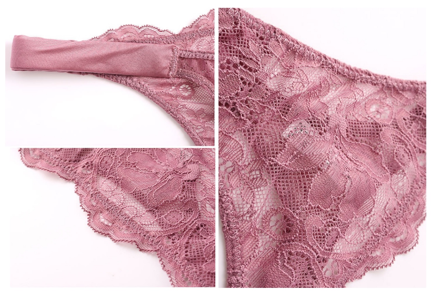 Set de tangas de encaje 3 panties