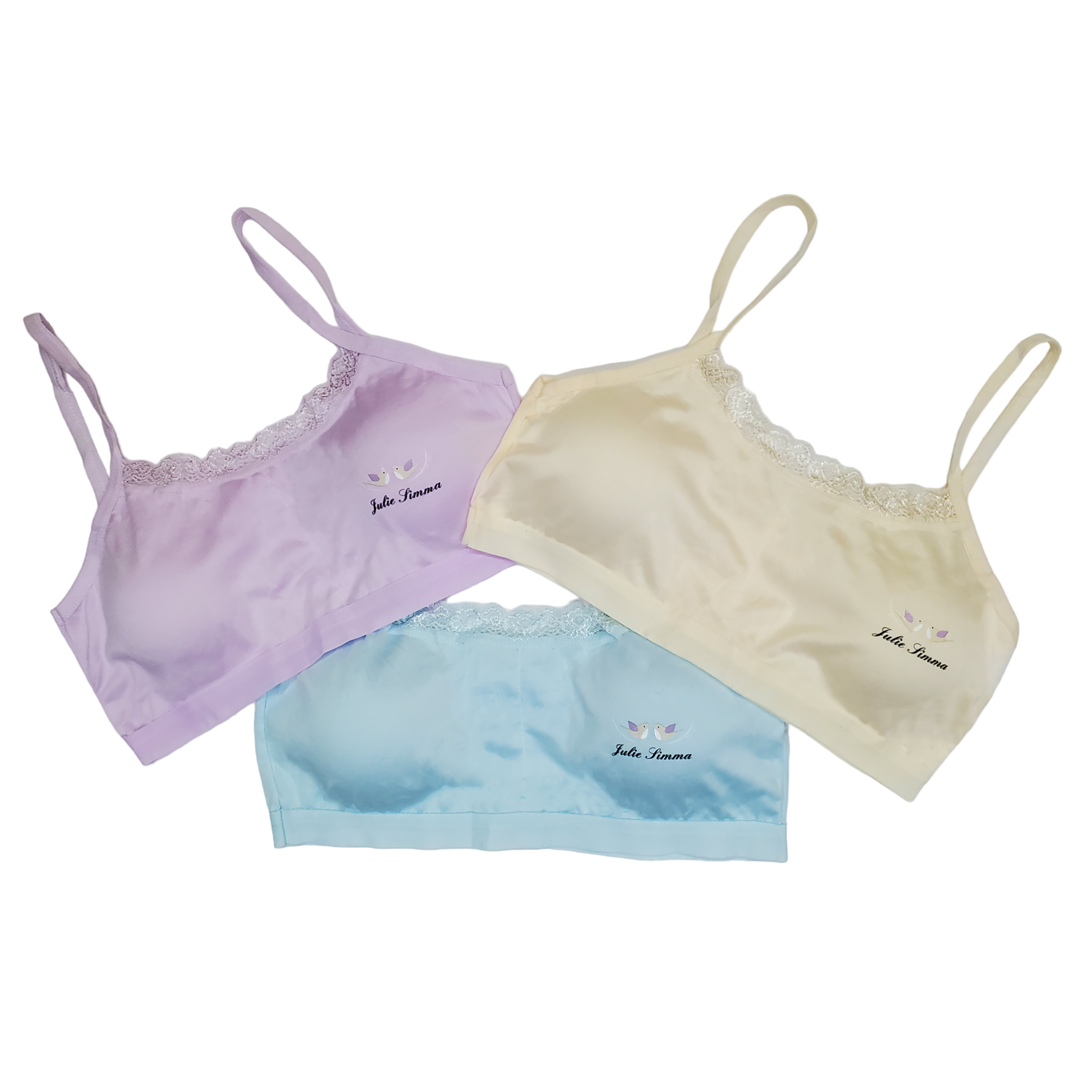 Corpiño Top Tirante Delgado Con Encaje Para Niña 6pz