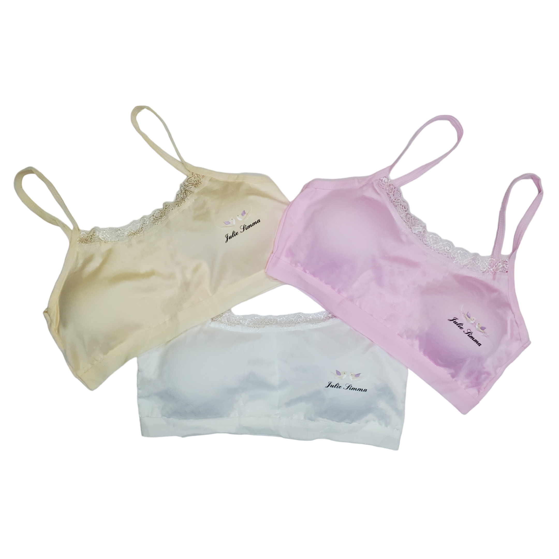 Corpiño Top Tirante Delgado Con Encaje Para Niña 6pz