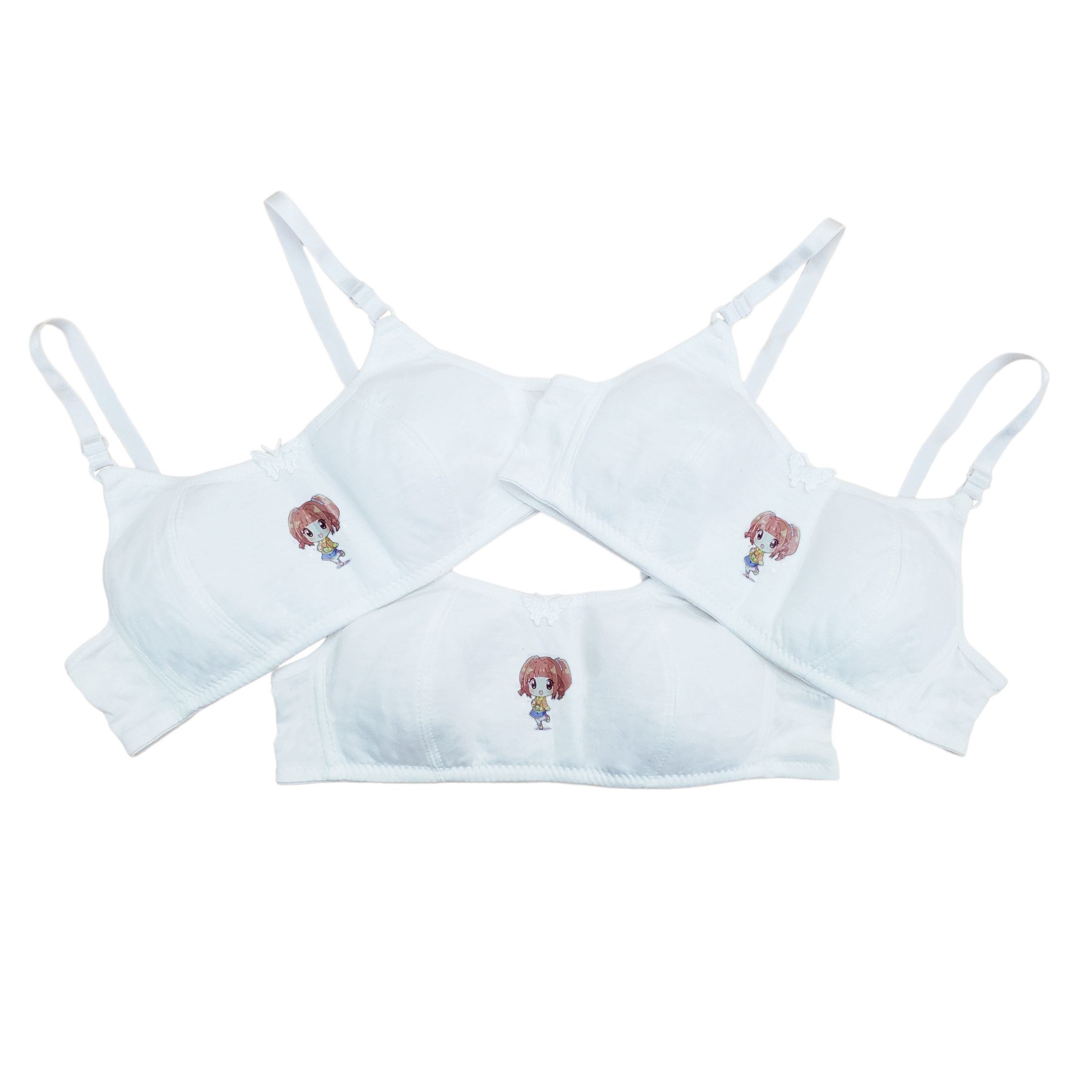 Brasier Algodón Blanco Escolar Niña Adolescente 3pz