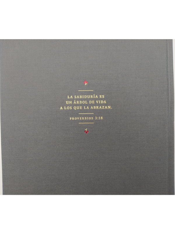 Biblia NTV De Estudio Del Diario Vivir Letra Grande Gris Tapa Dura Tela Diseño Árbol