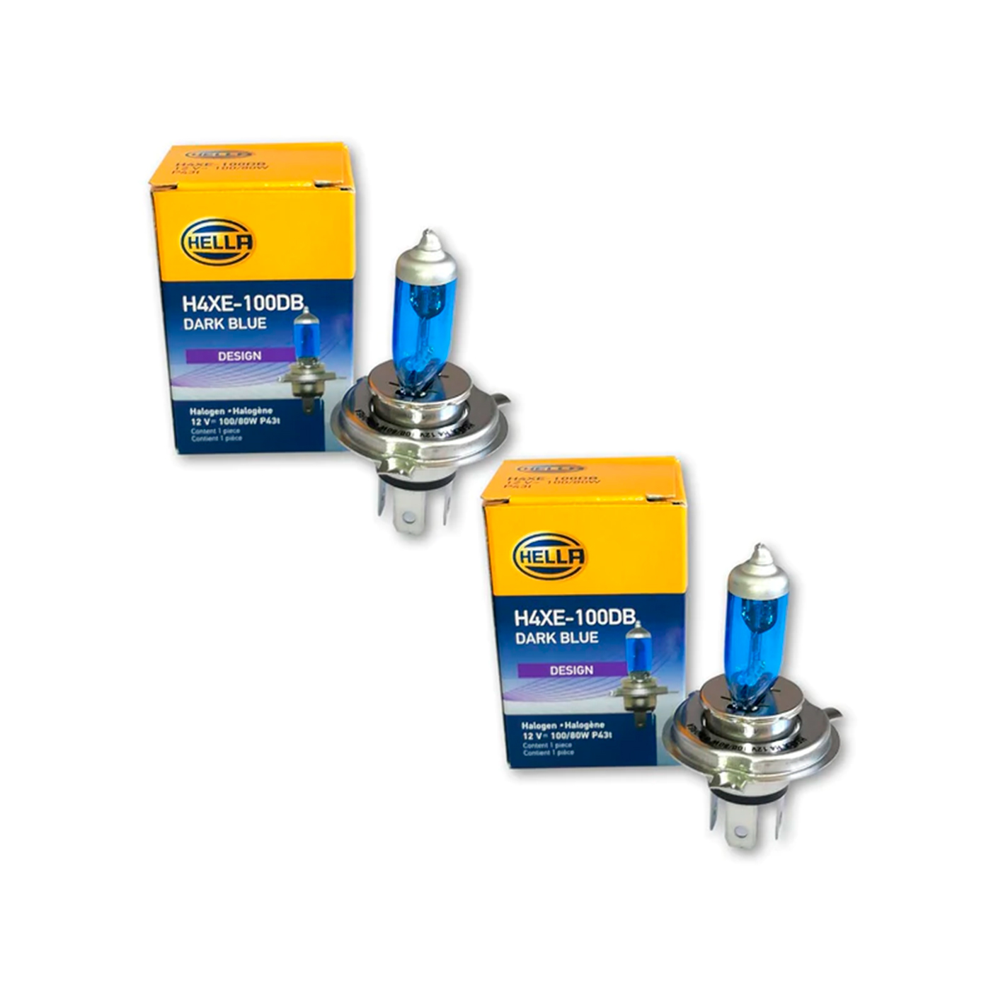 Foco H4 Luz Blanca Dark Blue 100-80 Watts Hella