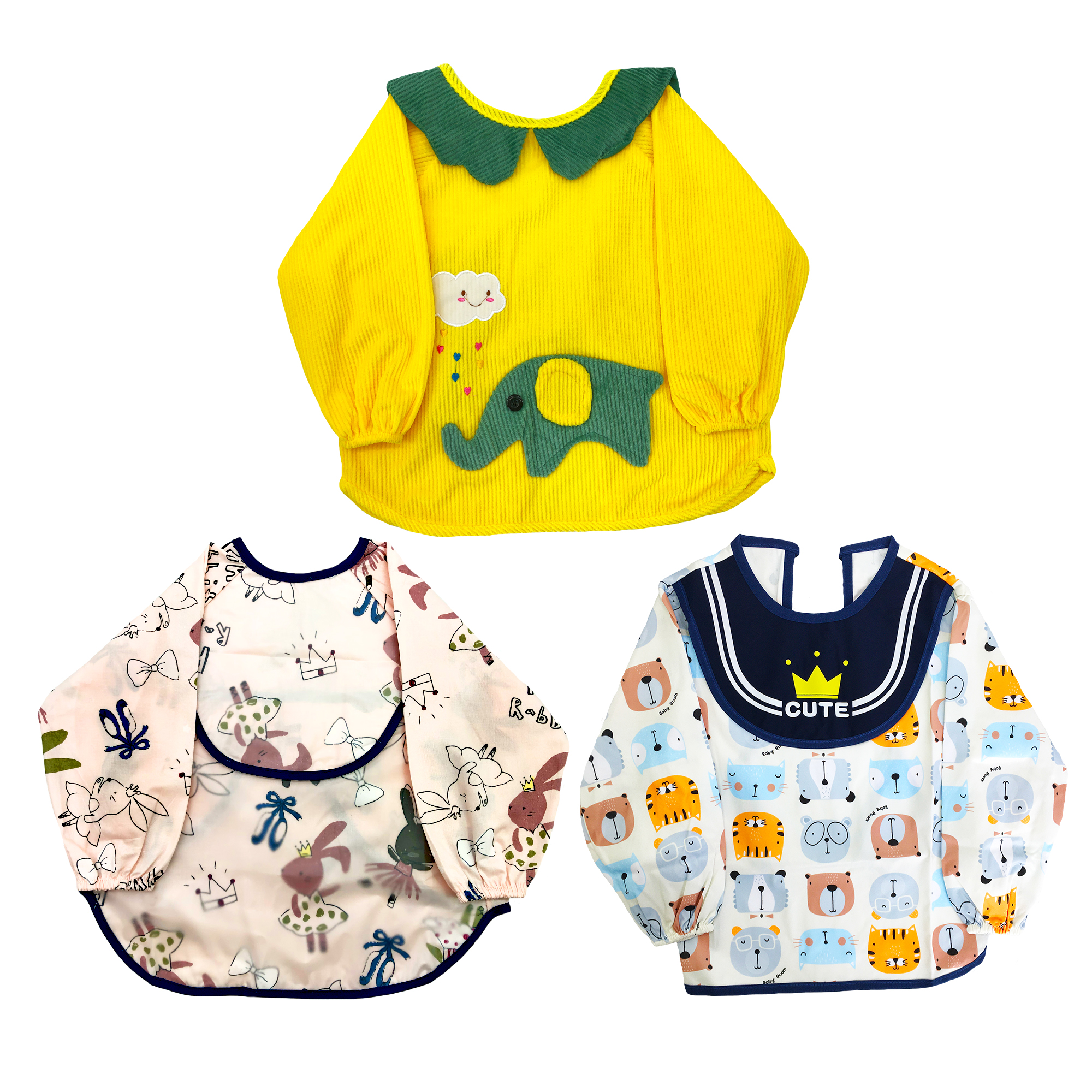 Baberos Tela Impermebles Pana Manga Larga Niños Ecobaby Original