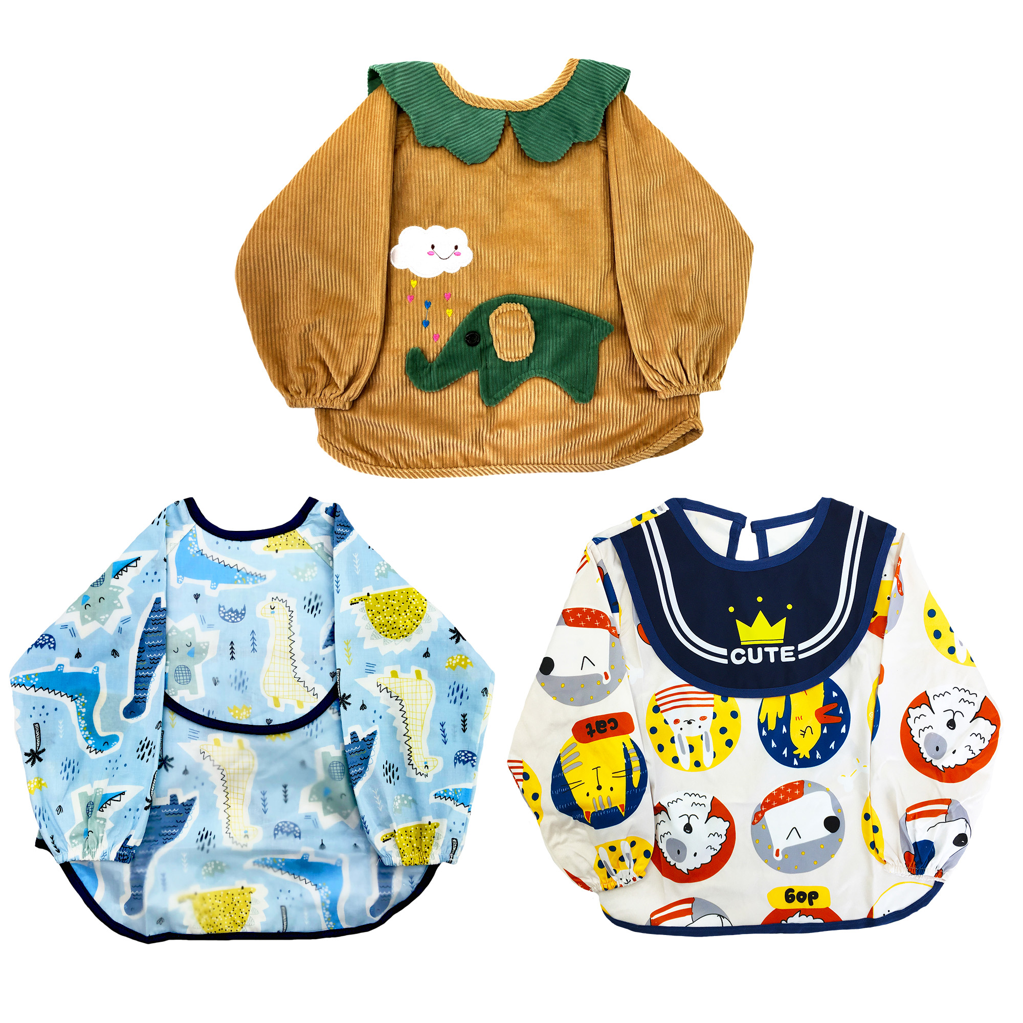 Baberos Tela Impermebles Pana Manga Larga Niños Ecobaby Original