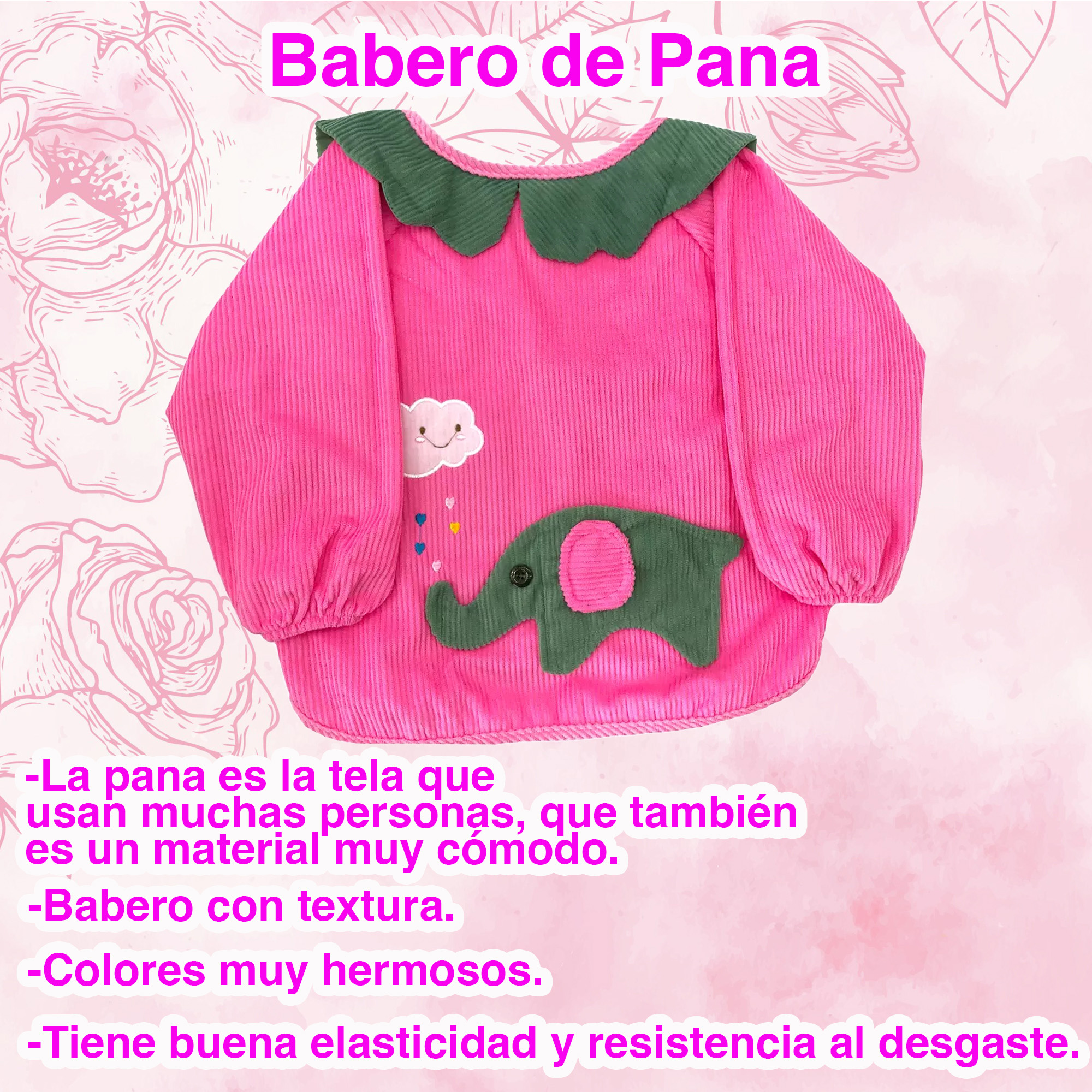 Baberos Tela Impermebles Pana Manga Larga Niños Ecobaby Original