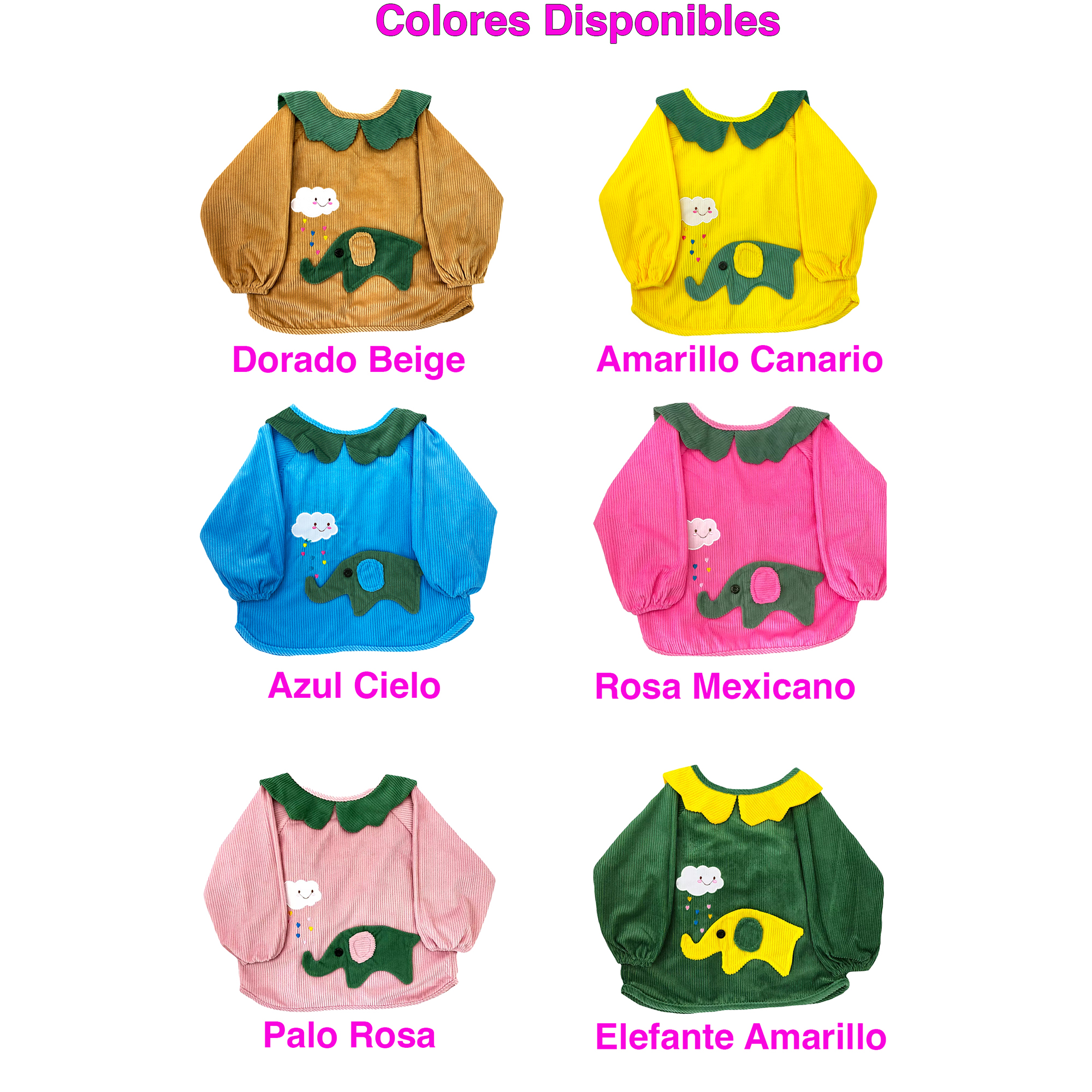 Baberos Tela Impermebles Pana Manga Larga Niños Ecobaby Original