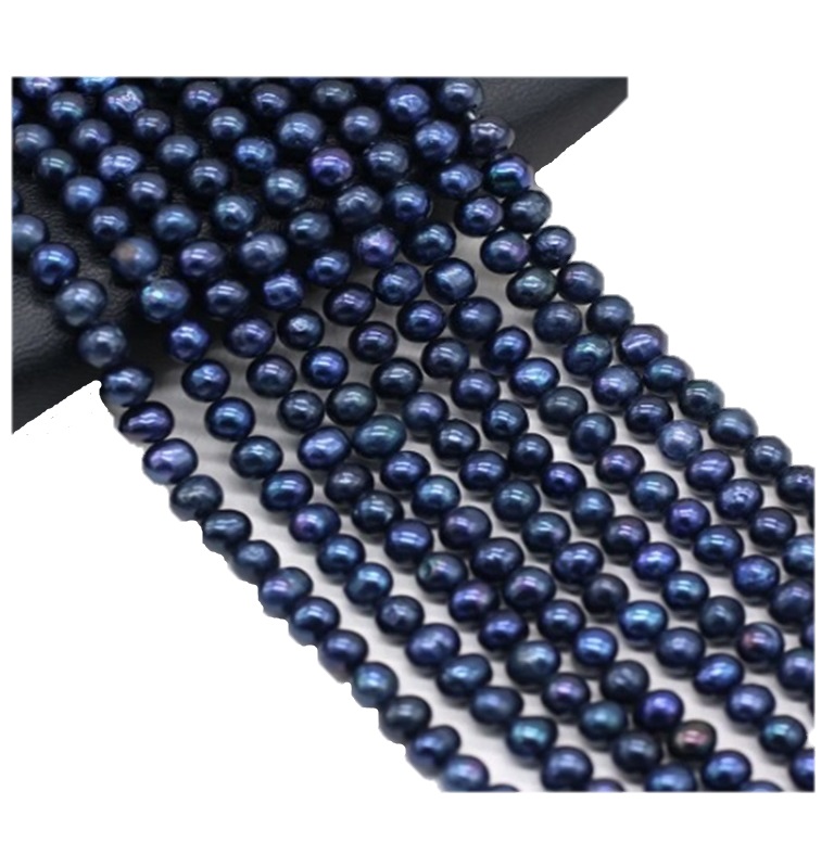 Collar Perla Natural Cultivada Negra Akoya Oro 14K  A074