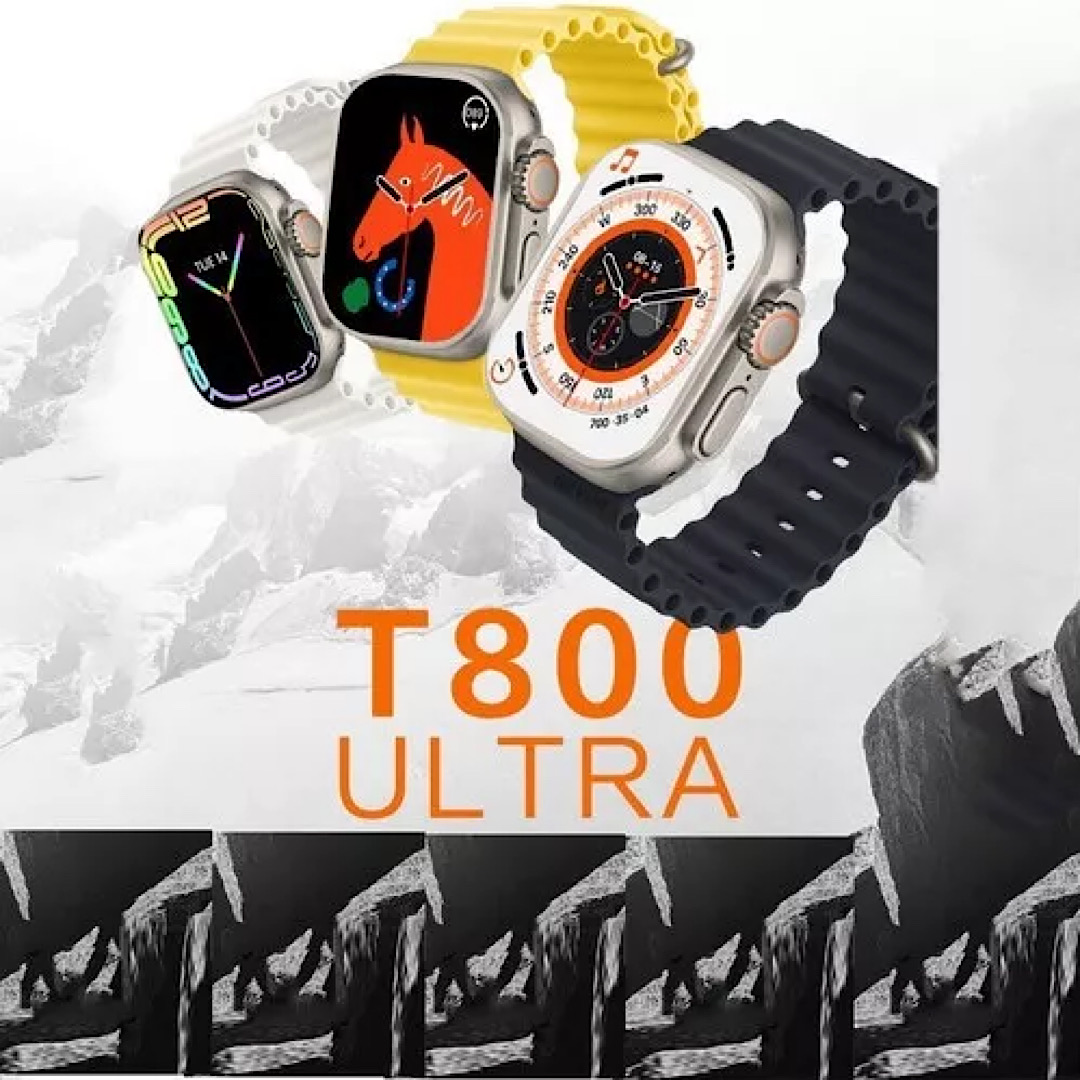 Reloj Inteligente T800 Ultra Smartwatch Carga Inalámbrica Negro