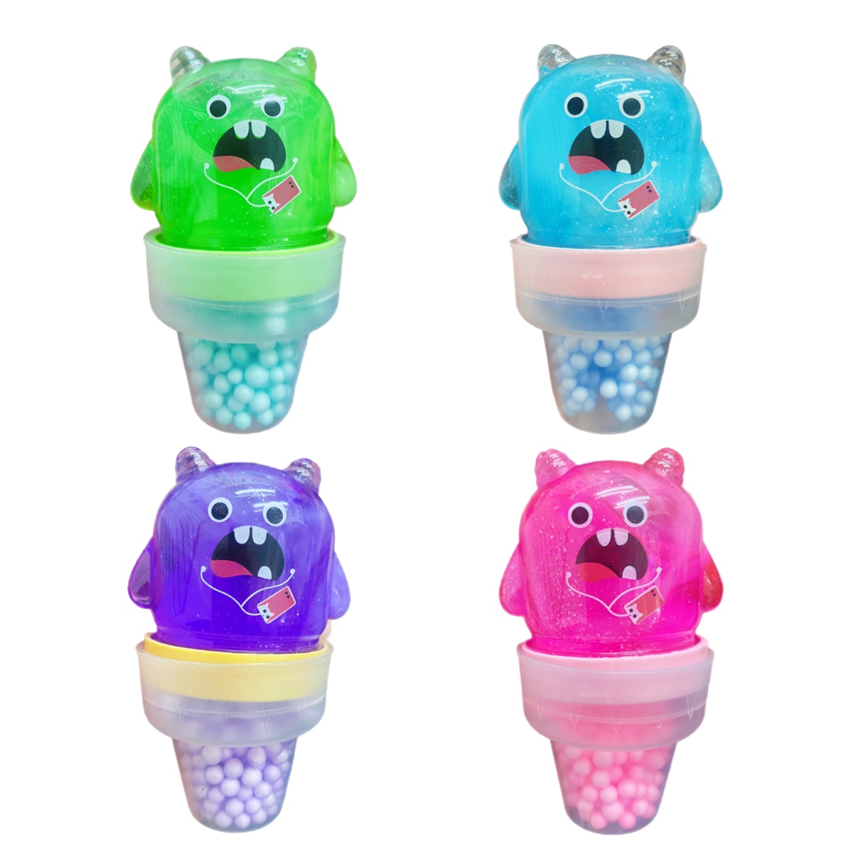 Slime Brilloso Monstruo Helado Regalos Juguete Caja 12pz