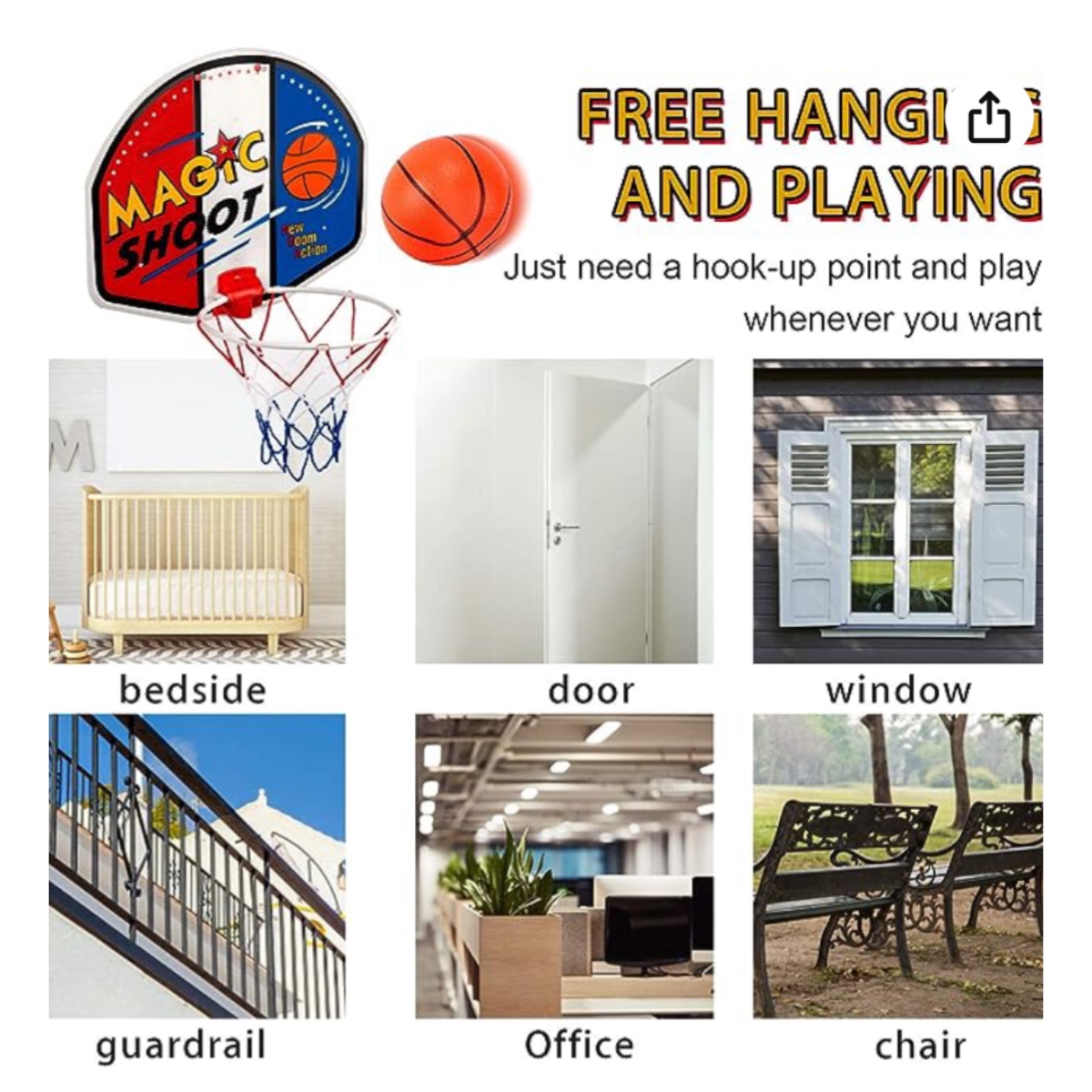 Tablero Baloncesto Basquetbol Canasta Juguetes Niños 3pz