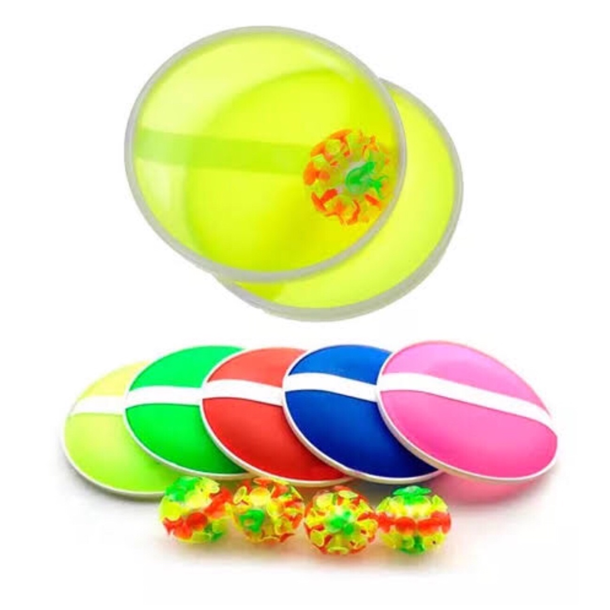 3 Cacha Bola Con Luz Pegabola Juguete Disco