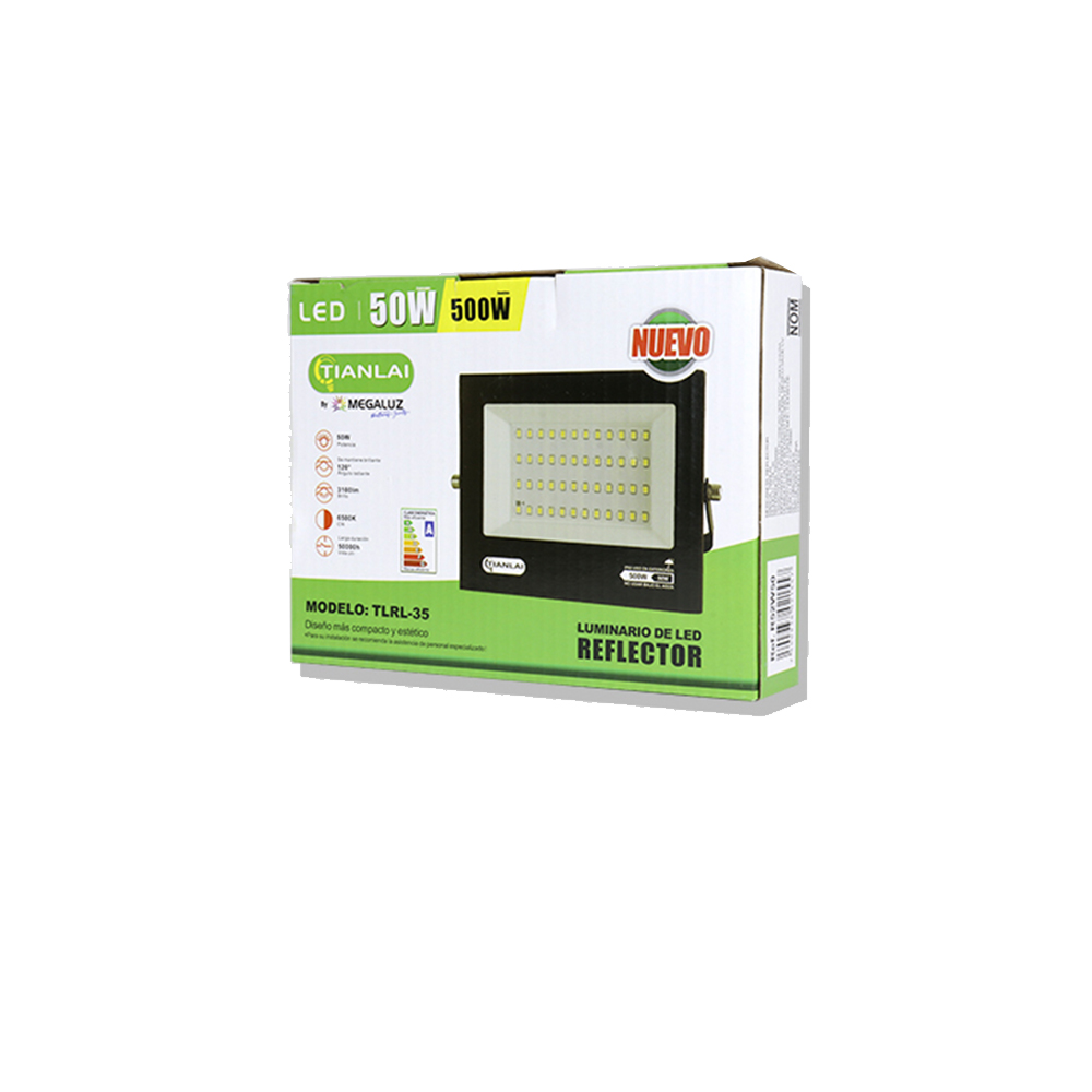 Reflector Luz Fría 50W IP65 Para Exteriores Tianlai