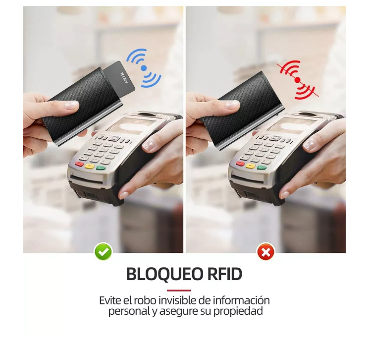 Cartera Con Protección Rfid De Aluminio Para Hombre