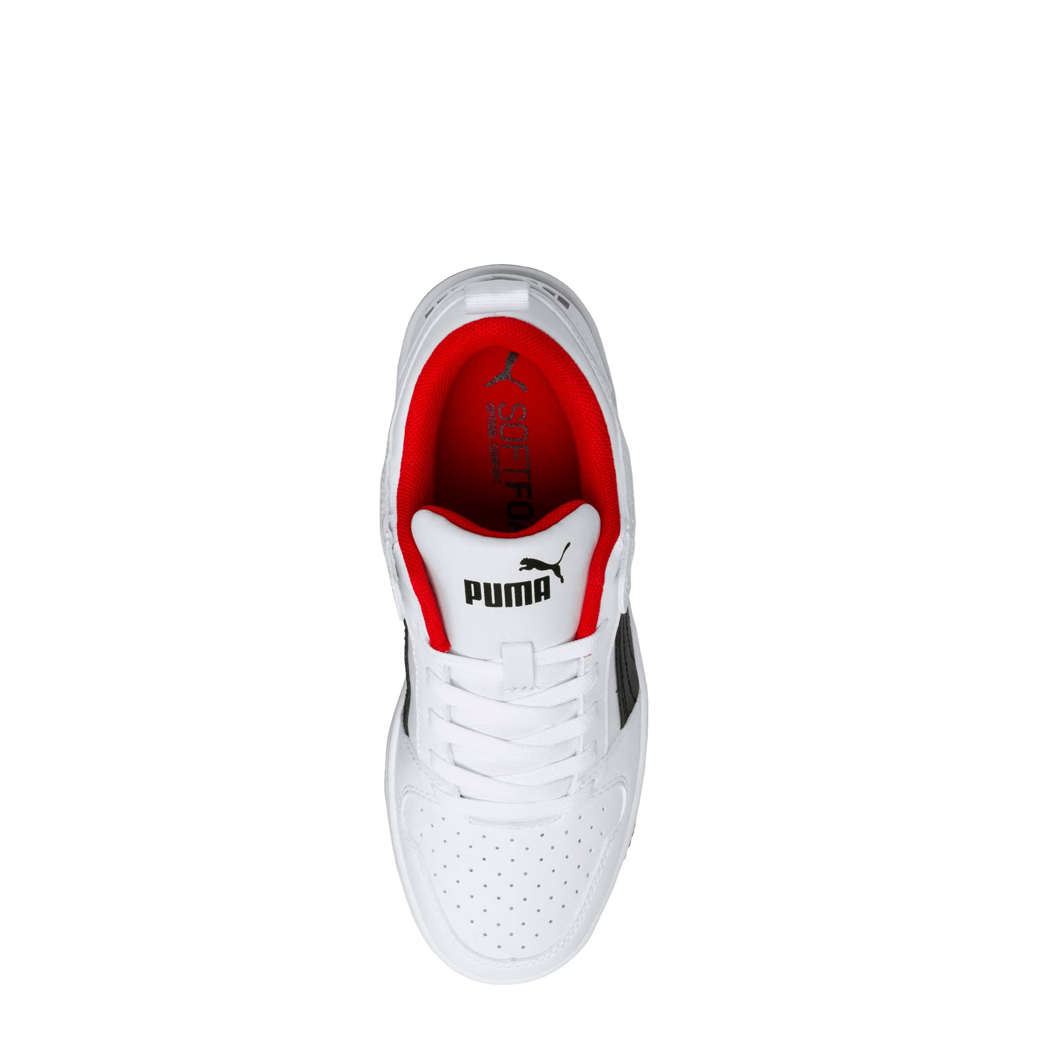 Tenis Puma Rebound Layup Blanco Negro Dama Ninos 370490 01