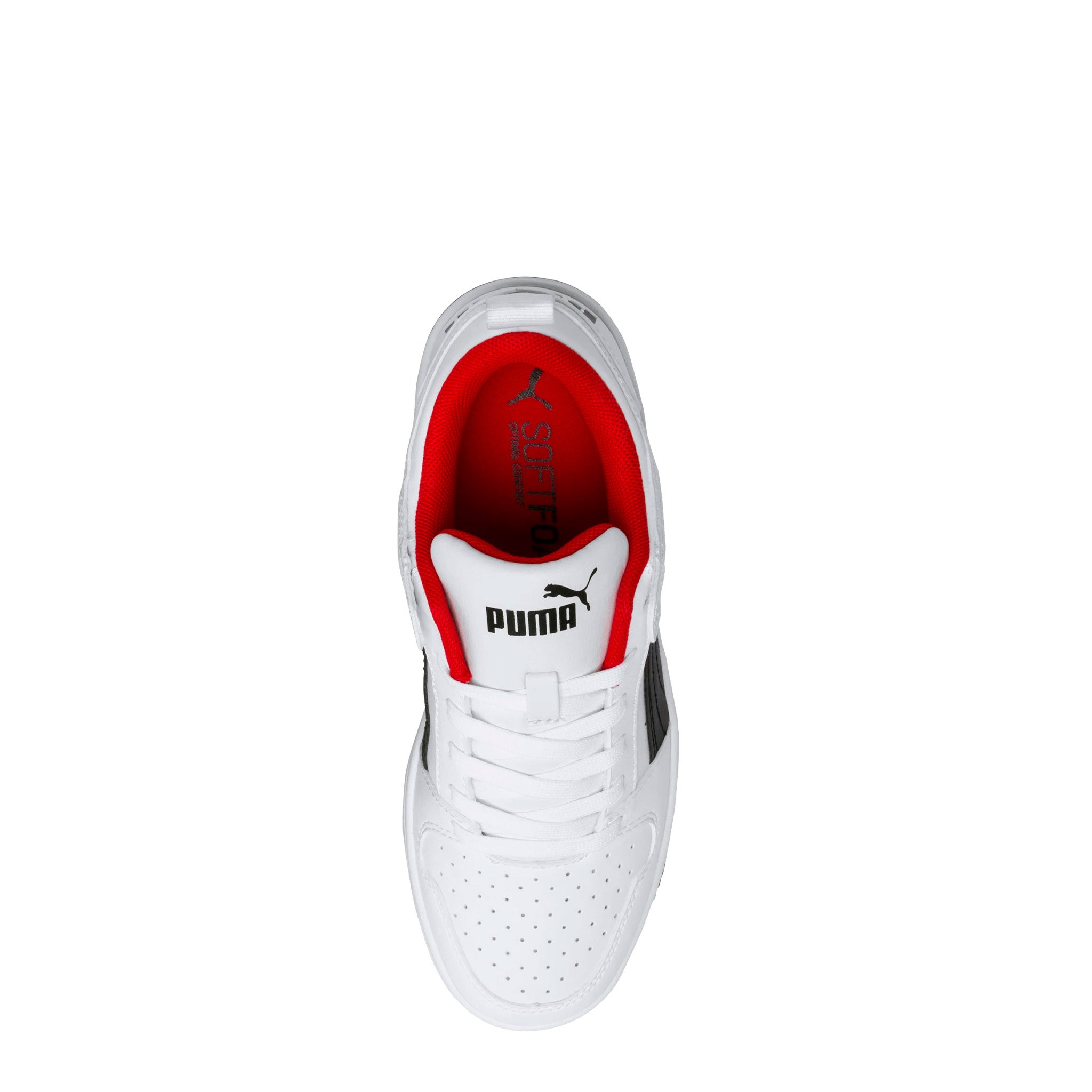 Tenis Puma Rebound Layup Blanco Negro Dama Niños 370490 01