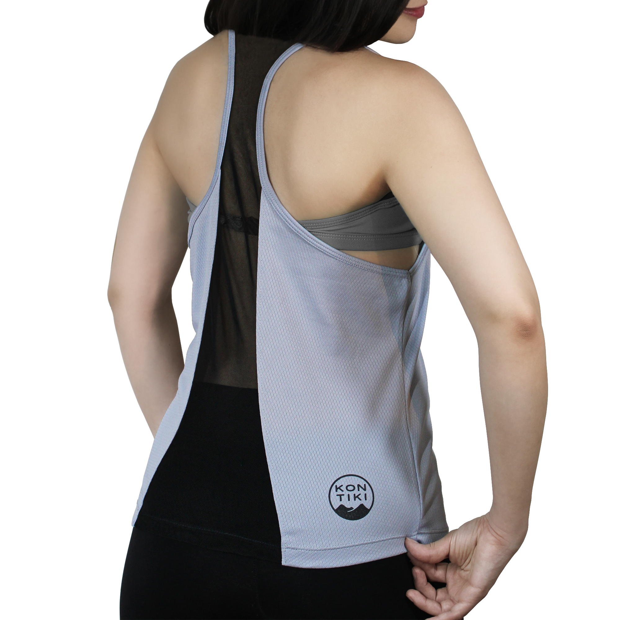 Playera Gris para Mujer Blusa Tank-Top Runner Escalada Gym KON TIKI Tulum-GR