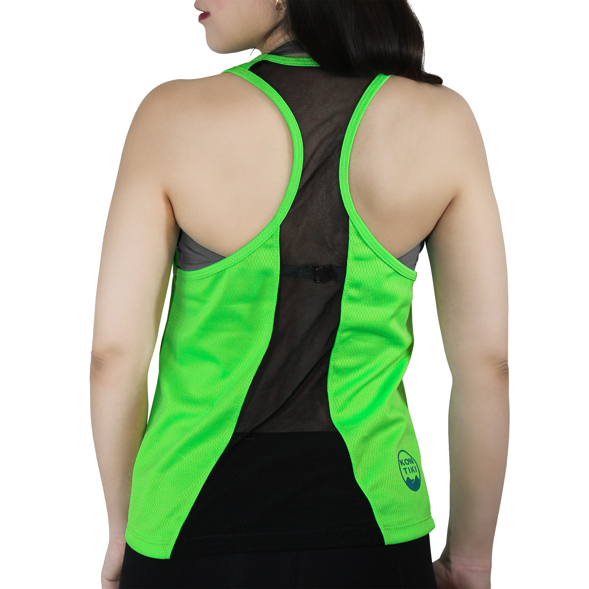 Playera Verde para Mujer Blusa Tank-Top Runner Escalada Gym KON TIKI Tulum GN-X