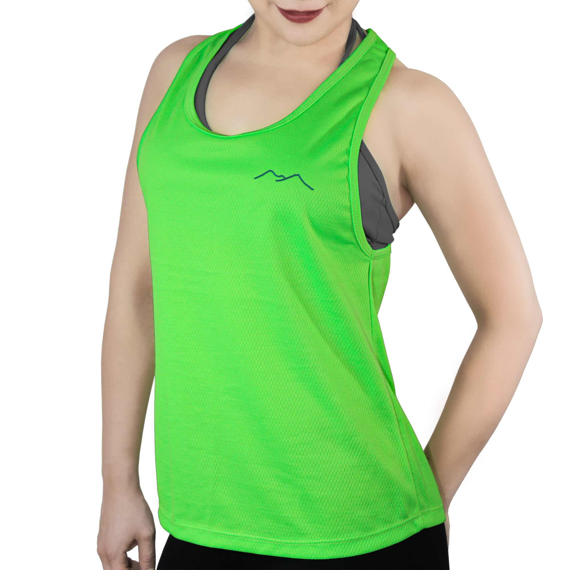 Playera Verde para Mujer Blusa Tank-Top Runner Escalada Gym KON TIKI Tulum GN-X