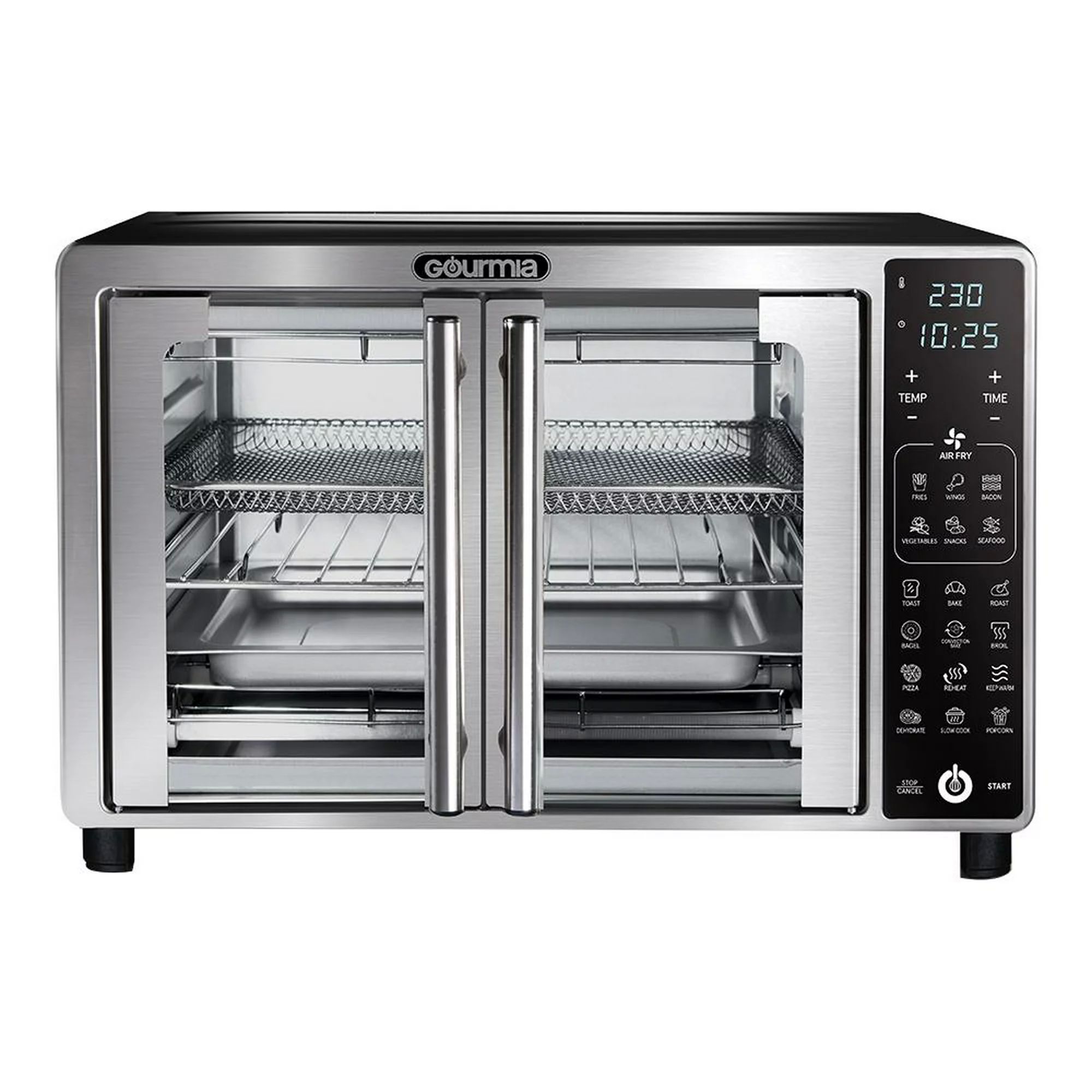 Horno Digital con Freidora de Aire Gourmia Acero Inoxidable 24 Litros.