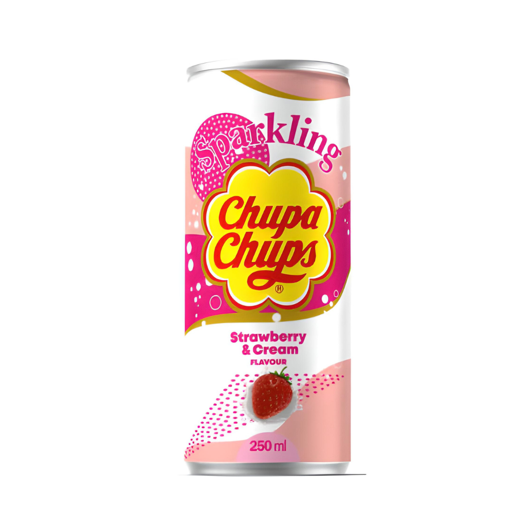 Soda Chupa chups Fresa con crema 250 ml 4 piezas