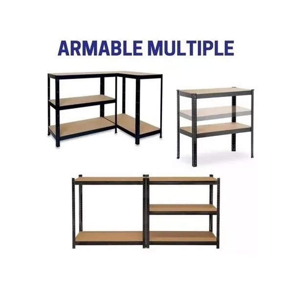 Estante Metálico Black Galvanizado 5 Niveles Tablero Mdf