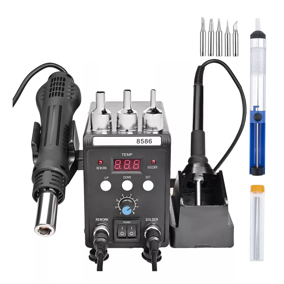 Estación De Soldadura 127v 2 En 1, Pistola De Aire Y Cautín