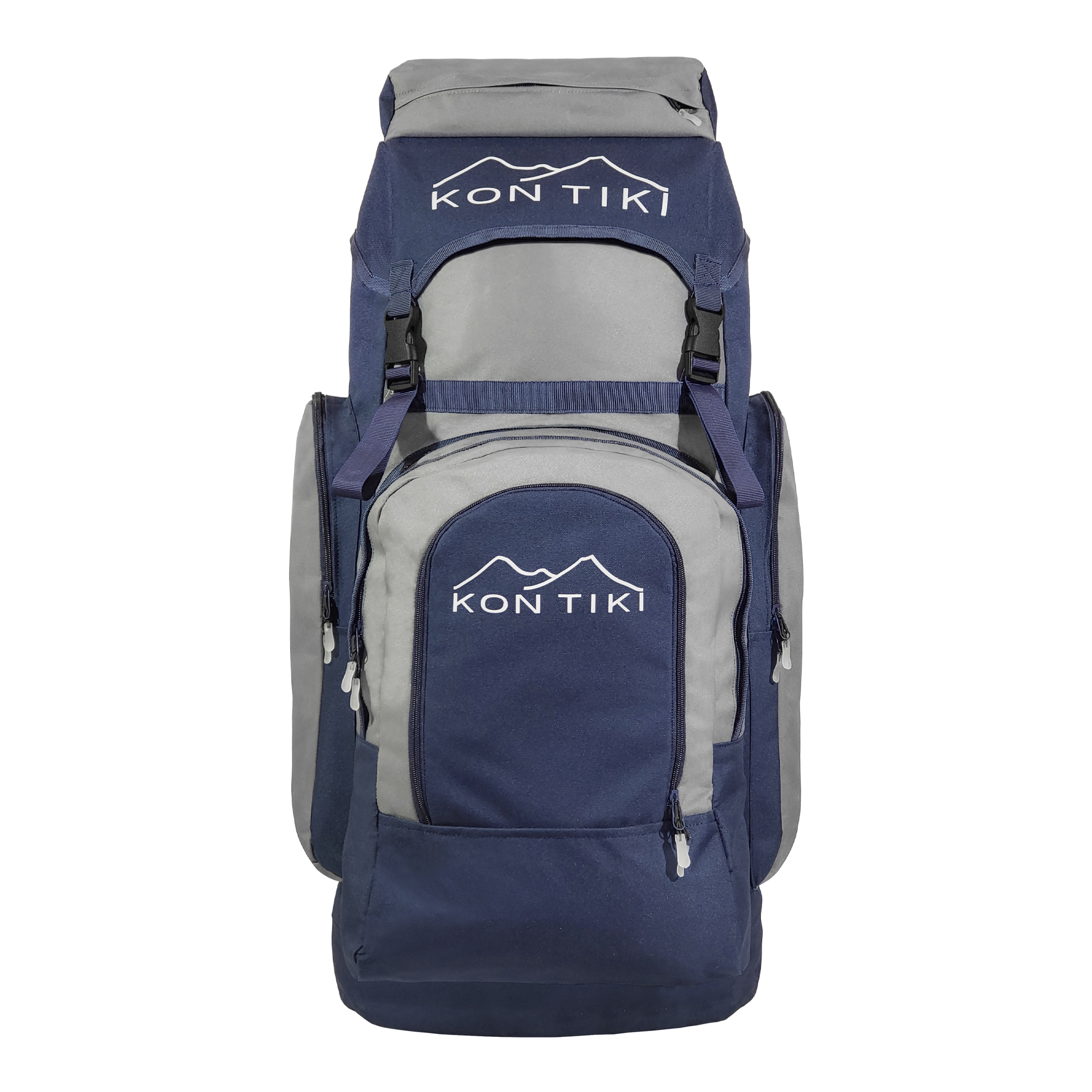 Mochila 2 en 1 Azul para Viaje y Campismo 62l + Backpack 10l Kon Tiki MAZAMITLA-AZ