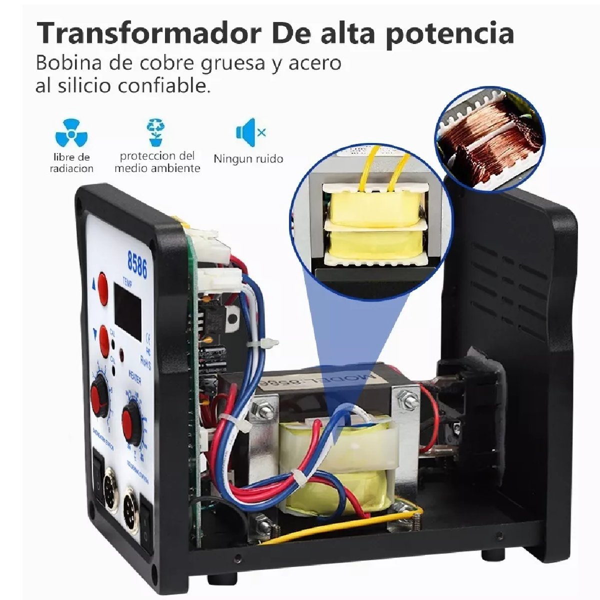 Estación De Soldadura 2 En 1 Cautín Y Pistola De Aire