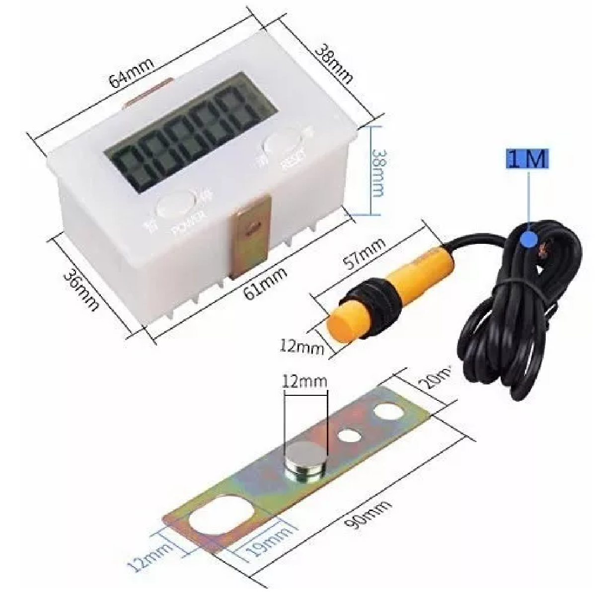 Contador Proximidad Vueltas Iman Digital Eléctrico