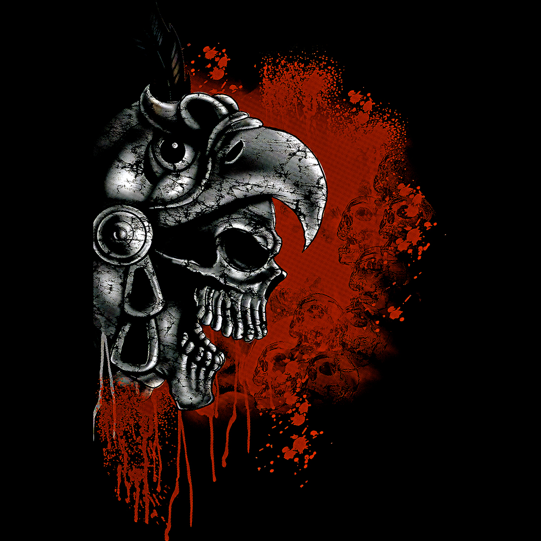 AxoloTee Playera Caballero- Perfil Cráneo Águila