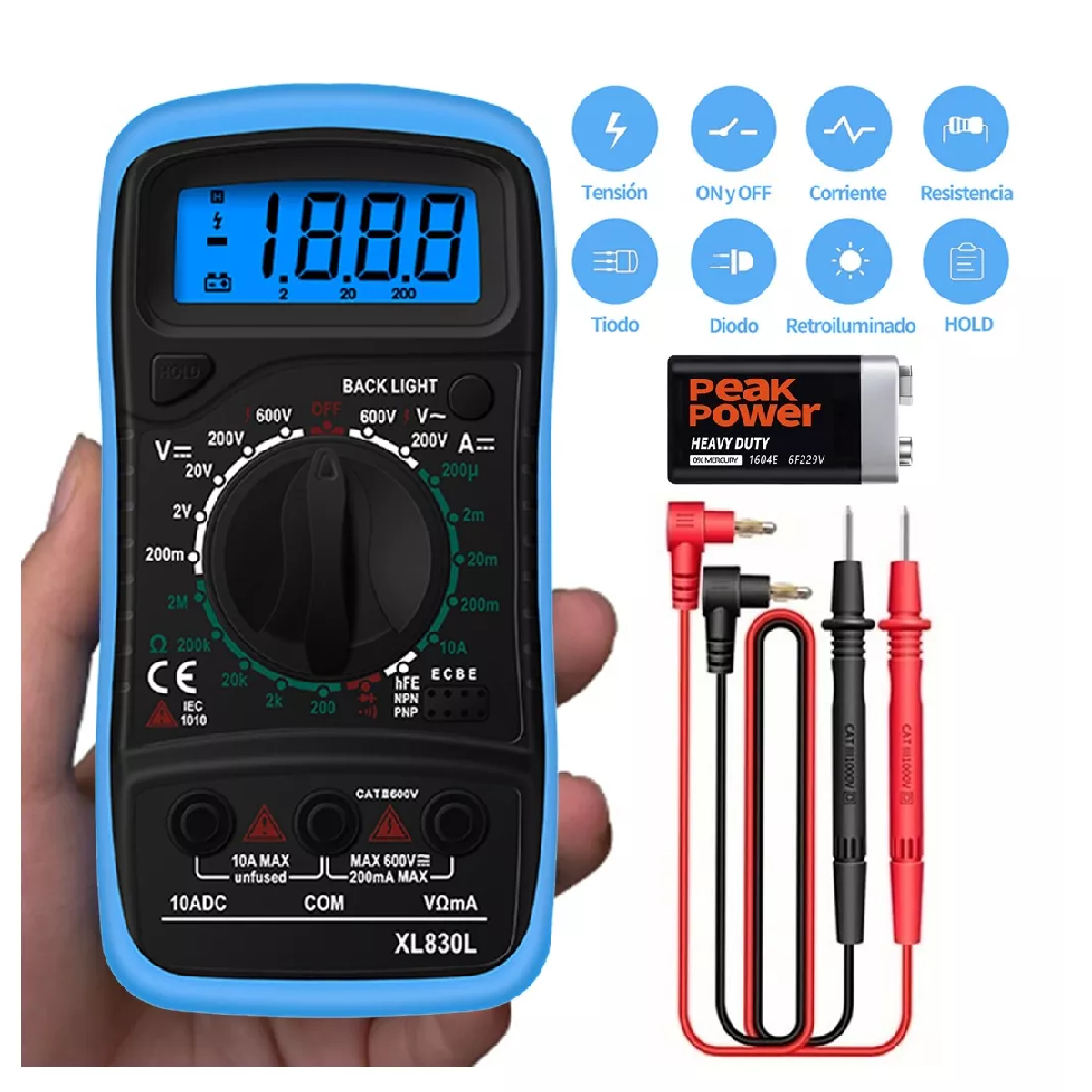 Multímetro Profesional Digital Lcd Portátil Ac/dc Xl830l