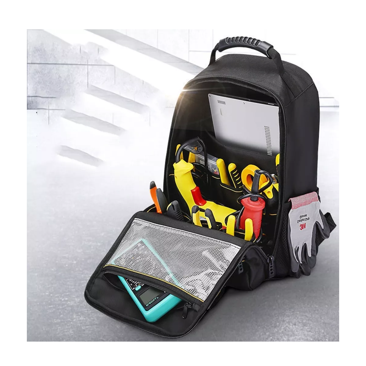 Bolsa De Herramientas Para Electricista Mochila Organizador Verde