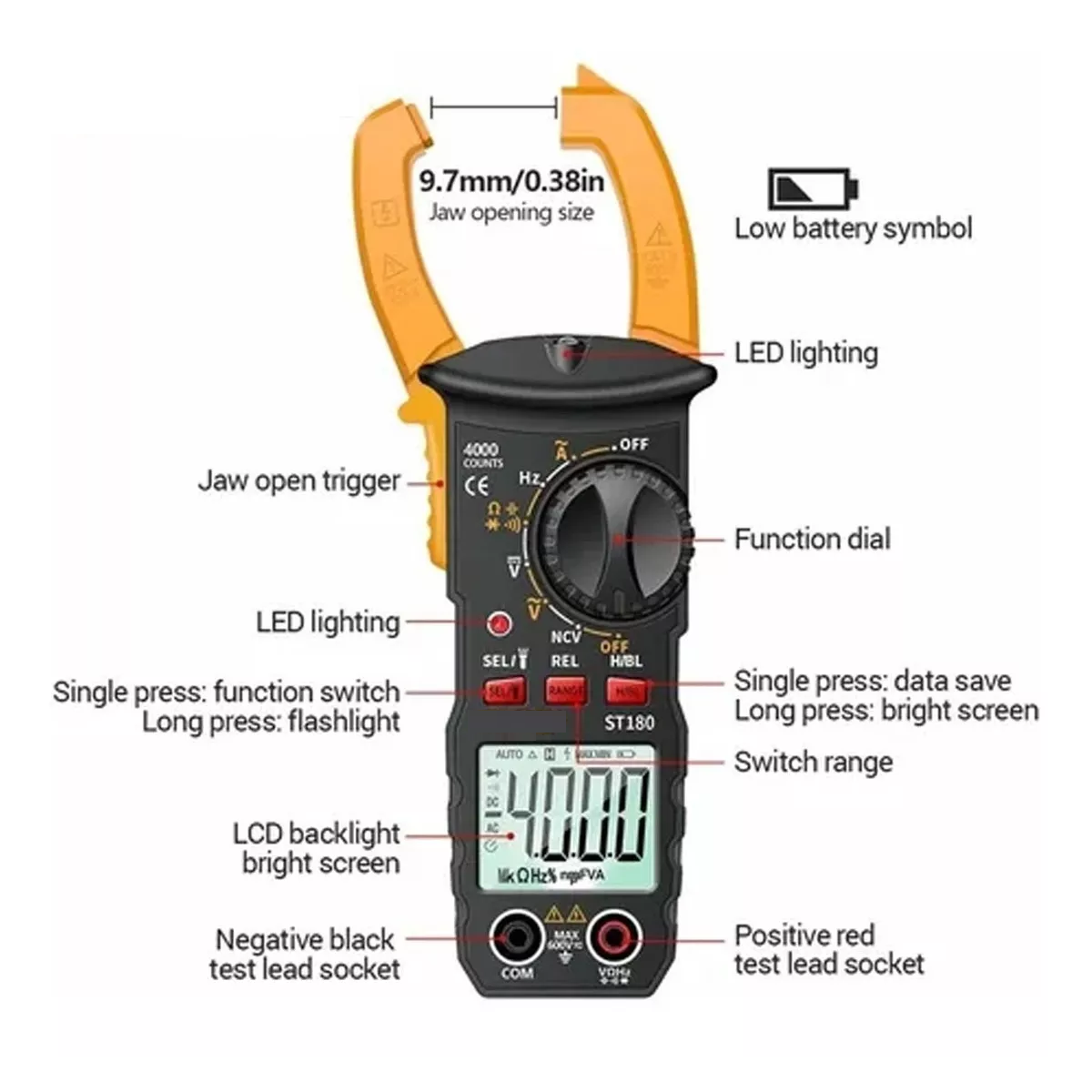Multímetro Digital St180 Color Amarillo