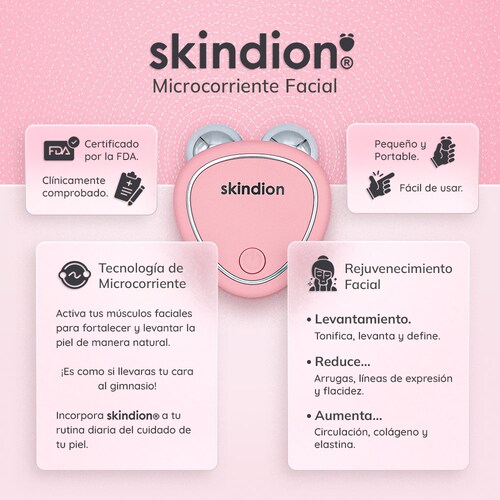 Skindion Dispositivo de Rejuvenecimiento Facial con Microcorriente Reductor de Arrugas y Tonificación Facial