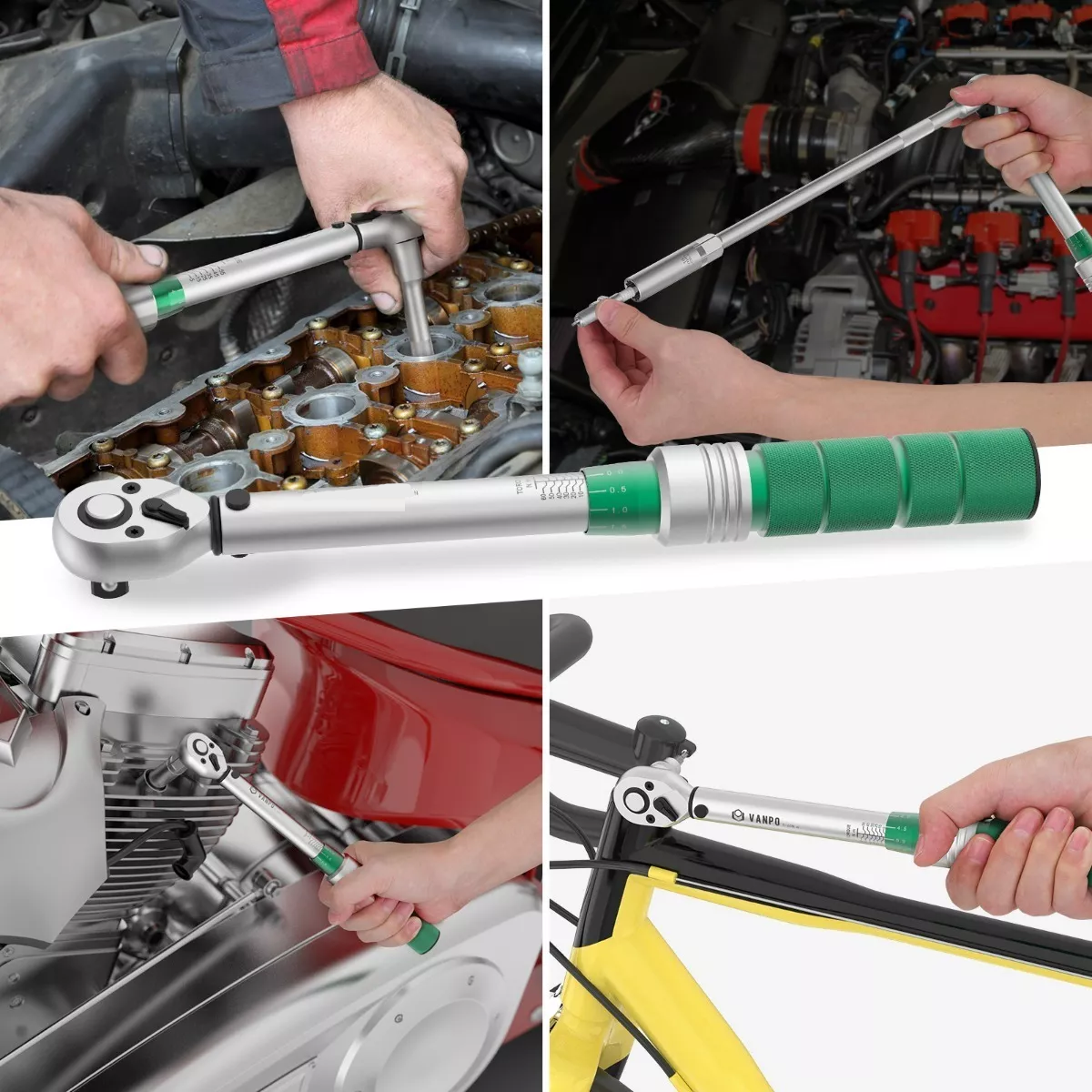 Llave Dinamométrica  3/8'' 5-45 Ft-lb Llave De Torque Verde