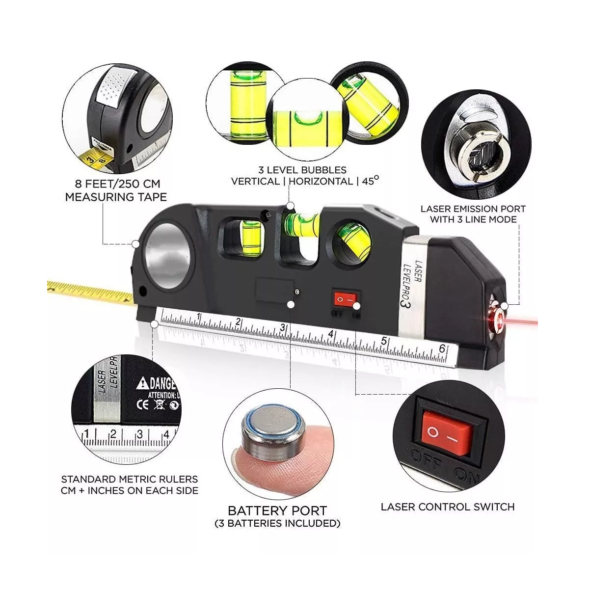 Nivel Láser Profesional Level Pro3 Etapas De Nivelacion
