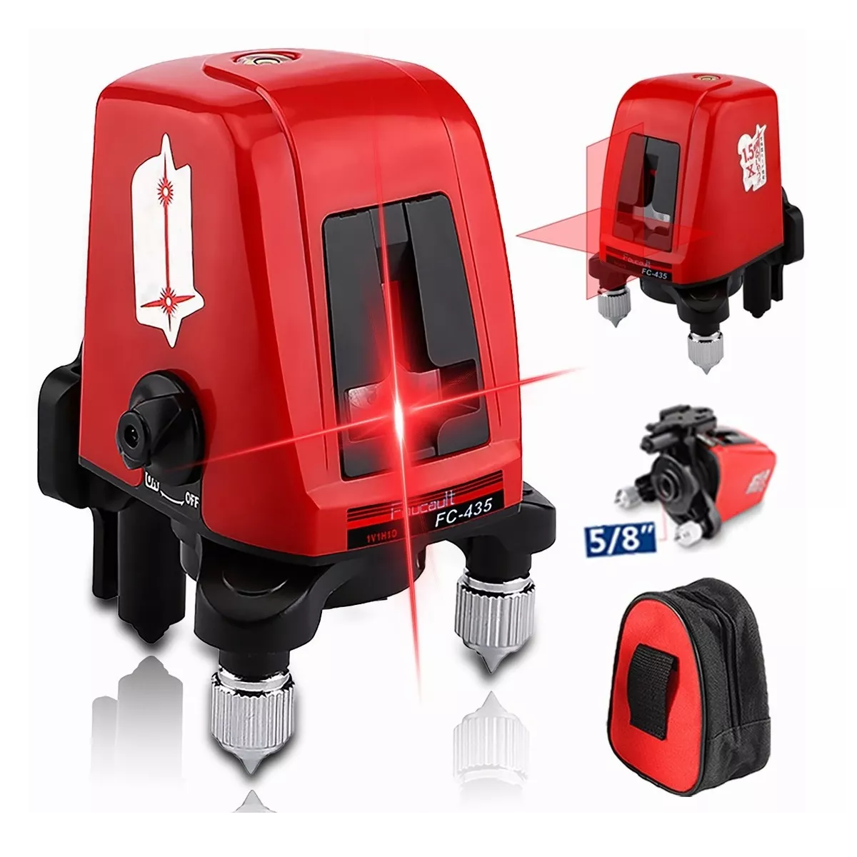 Nivel Láser Girar 360 Grados 2 Líneas Nivel 3 Autonivelante Rojo