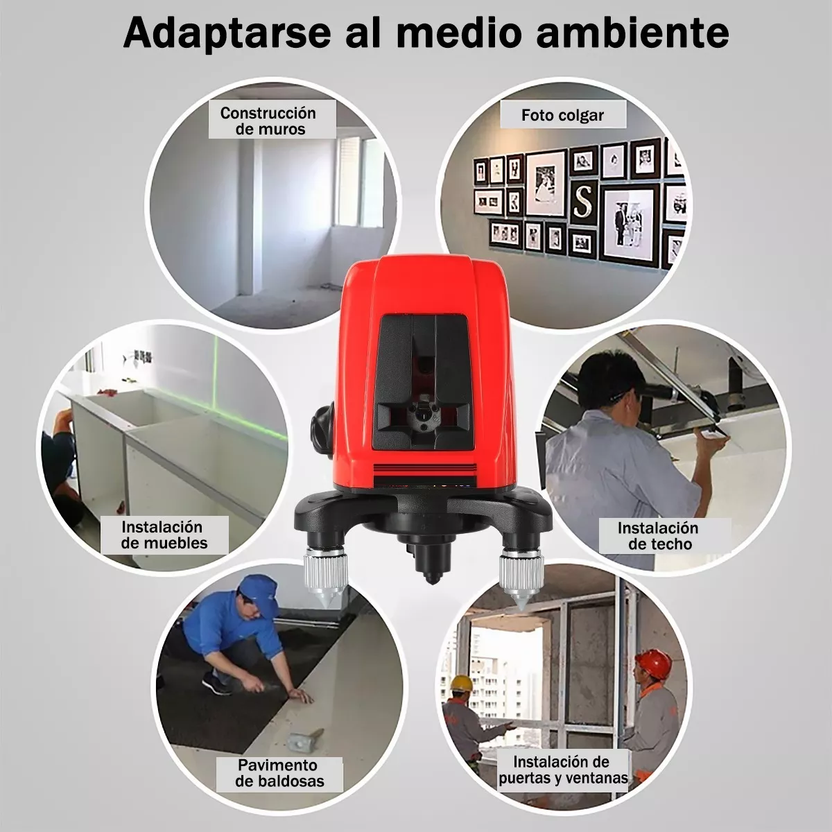 Nivel Láser Girar 360 Grados 2 Líneas Nivel 3 Autonivelante Rojo