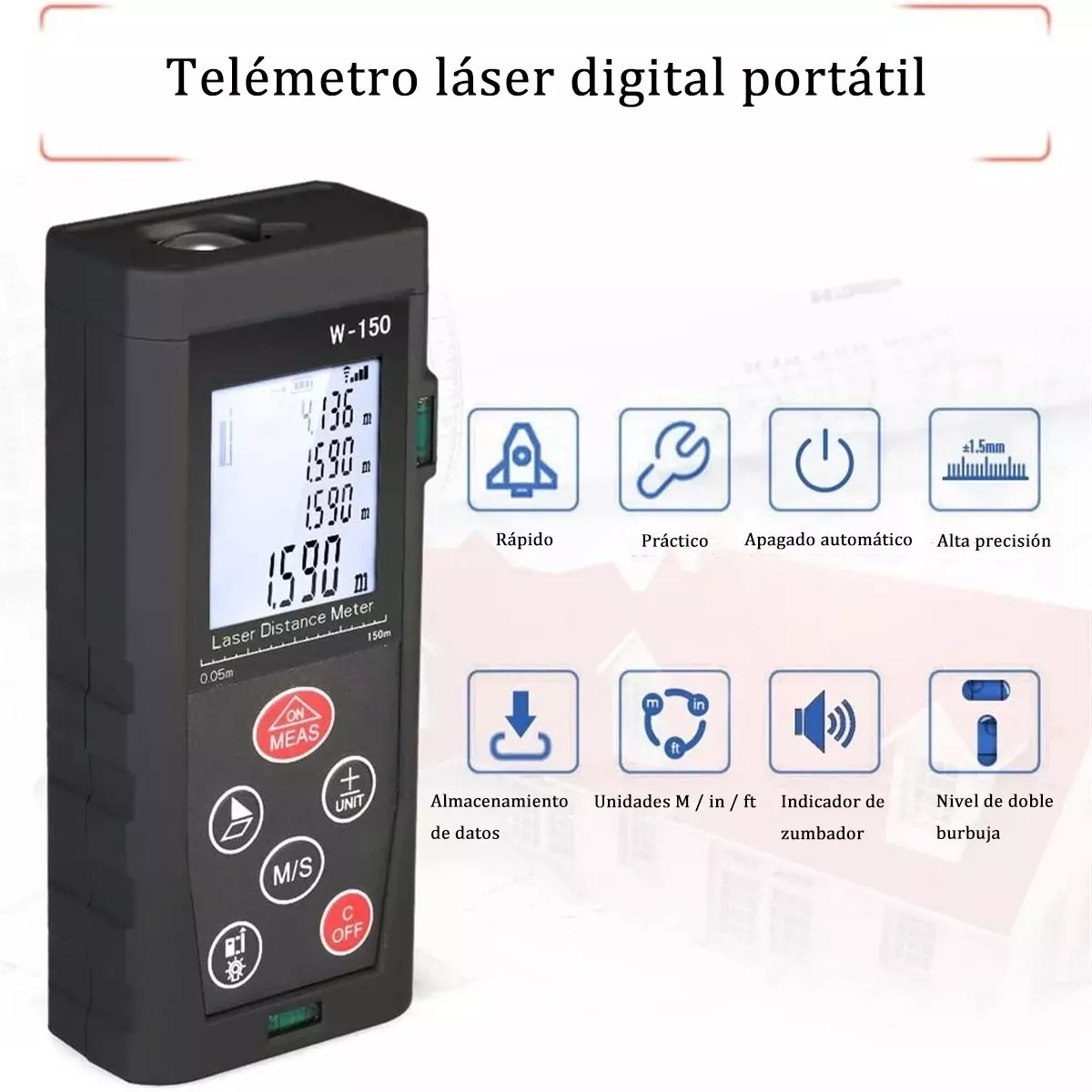 Telemetro Medidor Laser Distanciometro Negro