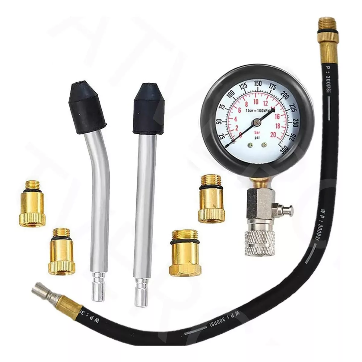 Kit Compresómetro Auto Medidor Compresión Cilindros Motor, Rojo