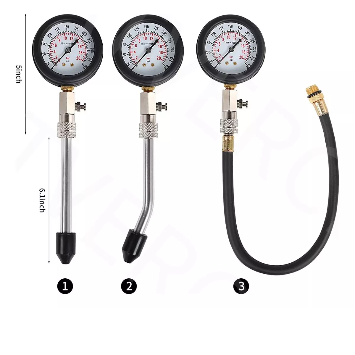 Kit Compresómetro Auto Medidor Compresión Cilindros Motor, Rojo