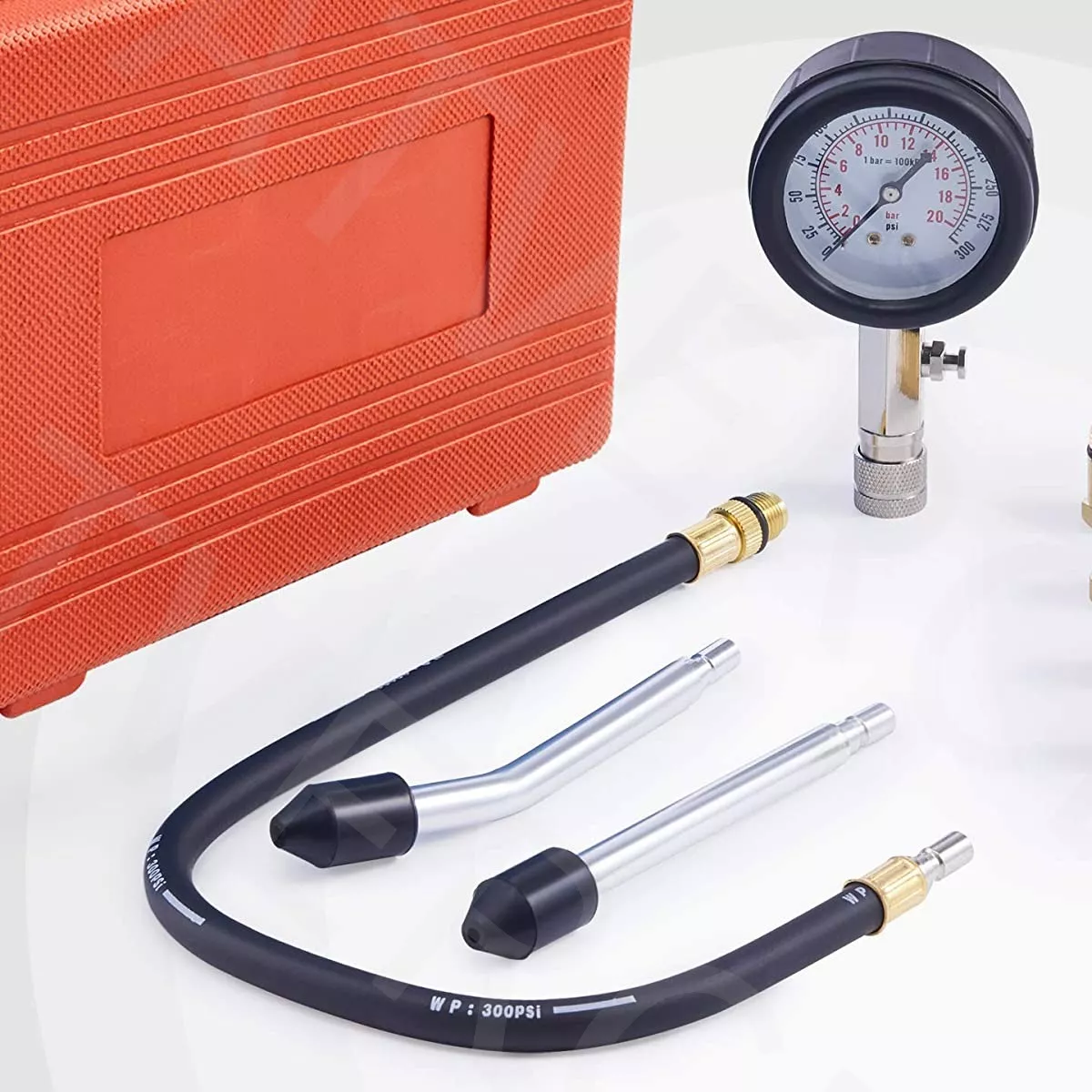 Kit Compresómetro Auto Medidor Compresión Cilindros Motor, Rojo