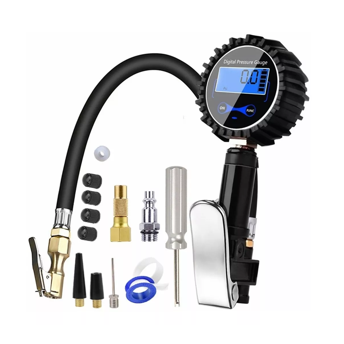 Pantalla De Barómetro Digital De Alta Precisión 0-200psi Negro