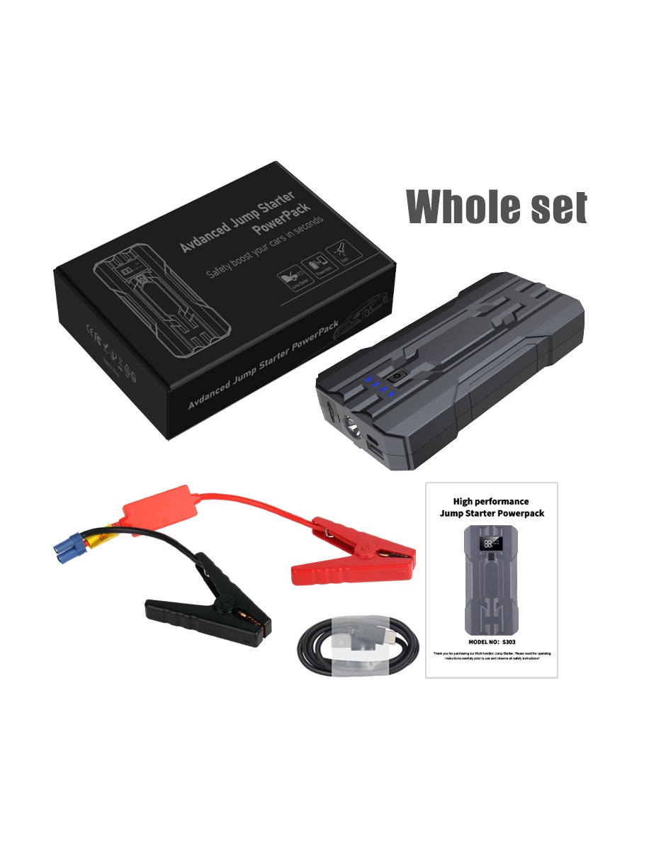 Arrancador AUTOGEN Arrancador De Coches 4000A 27000mAh(10.0L Gas & Diesel), Arrancador Batería Coche 12V, USB QC 3.0, Paquete De Energía Portátil Para