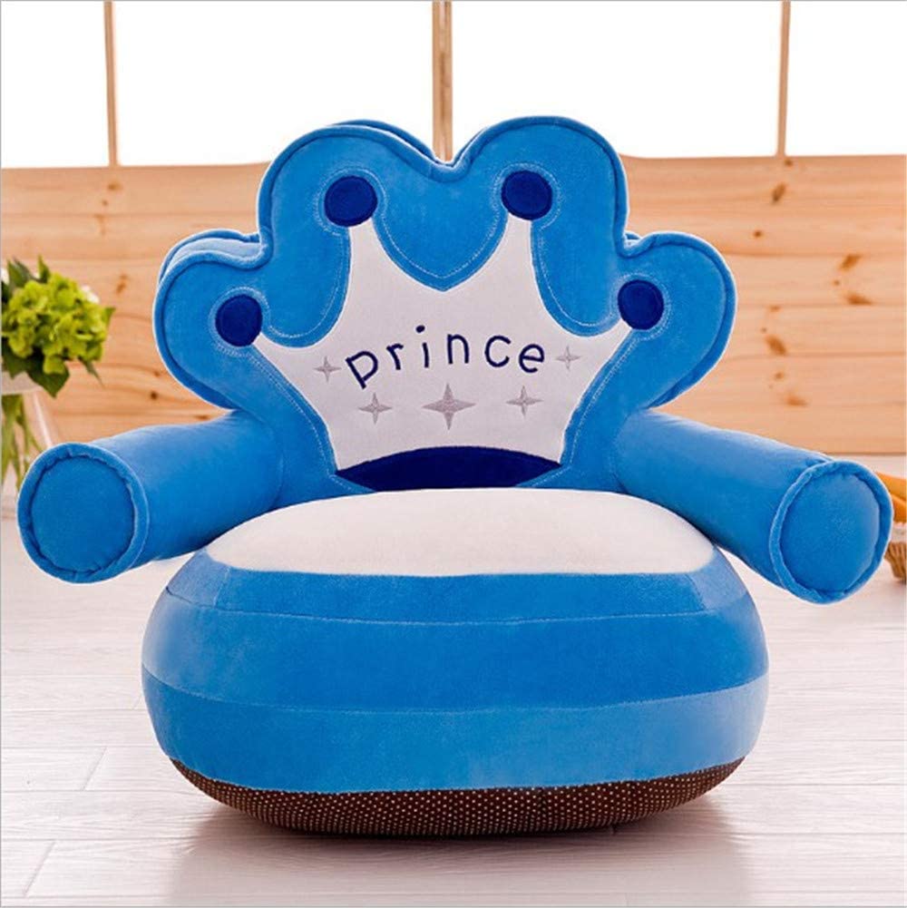 Sillón Puff Para Bebé Niña Decoración Corona Principe Azul Fuerte.