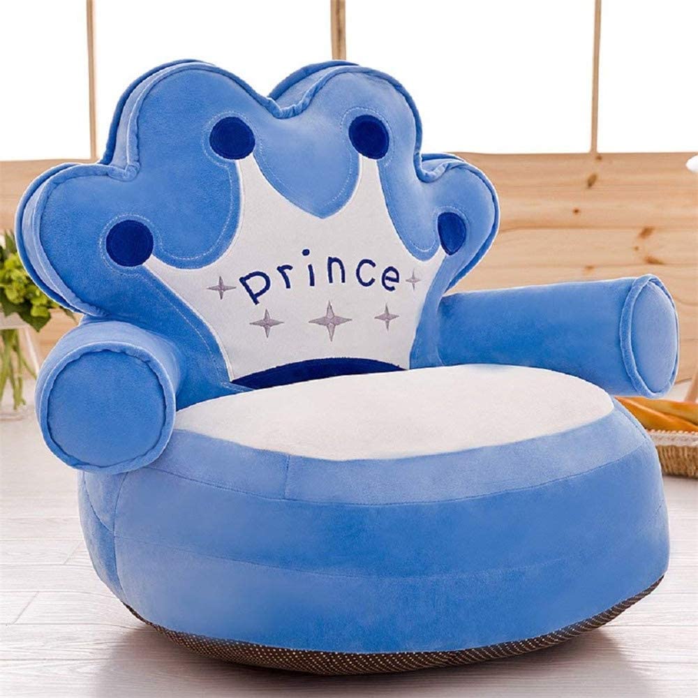 Sillón Puff Para Bebé Niña Decoración Corona Principe Azul Fuerte.