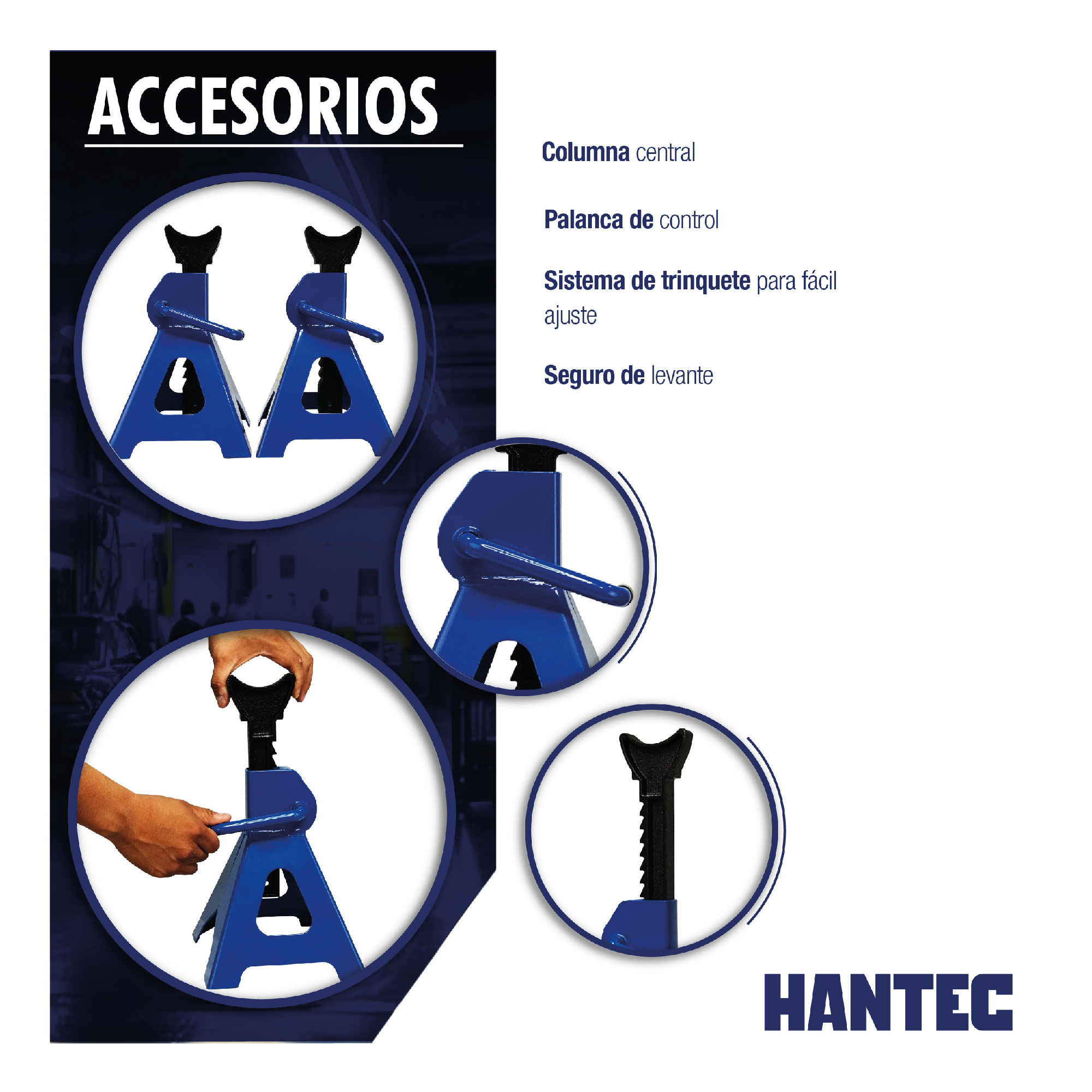Torres para Auto Hantec de 3 toneladas azul